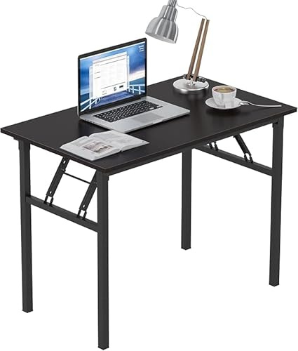 AuraCraft Klapptisch,Schreibtisch,Computertisch PC Tisch,Schreibtisch klein,Kleiner Klapptisch,Bürotisch Schreibtisch Holz Officetisch (Schwarz, 120x60CM)