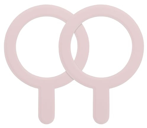 sourcing map Magnetic Adapter Ring, 2Pcs Magnetic Sticker Ring Leather Universal Magnet Wireless Charging Conversion Kit for Mobile Phone Case Wireless Charger, Pink