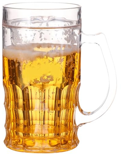 Dubbelskikt rolig falsk ölmugg, 15 oz diskmaskin-säker prank cup, realistisk nyhet dricka leksak för fester, grillar och semester pranks