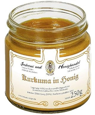 Imkerei Nordheide - Kurkuma in Honig 250g - Honig mit Kurkuma | cremig, ohne Zusätze oder Aromen | Berufsimkerei seit 1978