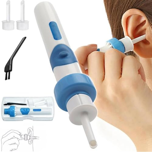 Aspiratore Di Cerume, Aspiratore di Cerume per Orecchie, Delicato e Indolore Rimuovi Cera Orecchio Elettrico, Kit Pulisci Orecchie con 2 Teste di Ricambio in Silicone (1pcs)