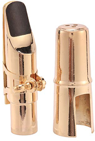 SweetSerenade Golden Alto Sax Saxophone Mouthpiece with Cap and Ligature Musical Instruments Parts