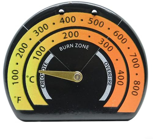Großes magnetisches Ofenthermometer, 8,5 cm Durchmesser, mit leicht ablesbarem Farbzifferblatt für genaue Temperaturüberwachung und Effizienz auf einwandigen Kaminen (orange)