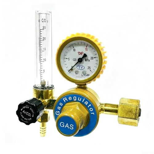 Für YQAr731L Argon Druckminderer mit Manometer und Durchflussmesser, Schweißzubehör für Argongasflaschen zur Aufrechterhaltung eines konstanten Drucks und Durchflussmenge