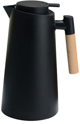 VICASKY Bouteille Isotherme Intérieur en Verre sous Vide Grosse Capacité 15 L Couleur Noire Carafe d'Eau Chaude Domestique pour Bureau et Maison Bouteille à Eau Isotherme Solide et