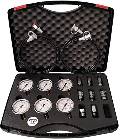 Messkoffer, Manometer, Hydraulik, Pneumatik, Messtechnik, Glycerin Manometer Ø 63mm, Güteklasse: 1,6 Koffer Farbe vom Bild abweichend