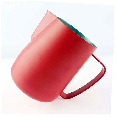 Brocca per latte in acciaio inox, 350 ml, per latte, latte, latte, latte, latte, latte, latte, latte, per la produzione di latte, caffè, cappuccino, rosso