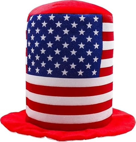 Toyland® Stars & Stripes USA Velvet Big Top Hat – Amerikanisches Kostümzubehör – Neuartige Hüte