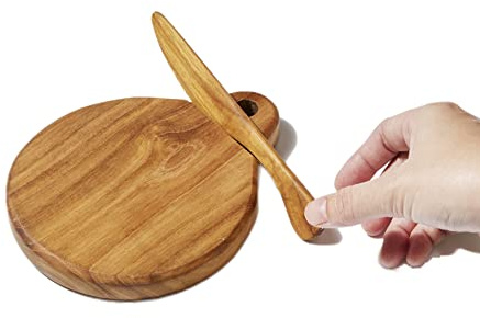 Dakorn Tiny Wooden Chopping Board 5, Mini Cutting board with handle for small fruit on Drink corner, Bar Cabinet & Butter Knife, Butter Spreader, Breakfast Spreads…