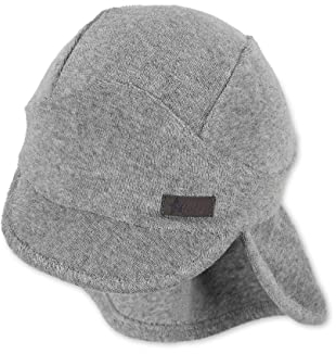 Sterntaler Baby Unisex Schirmmütze Baby Schirmmütze Nackenschutz Frottee - Schirmmütze Baby, Baby Mützen - aus Baumwolle - rauchgrau, 53