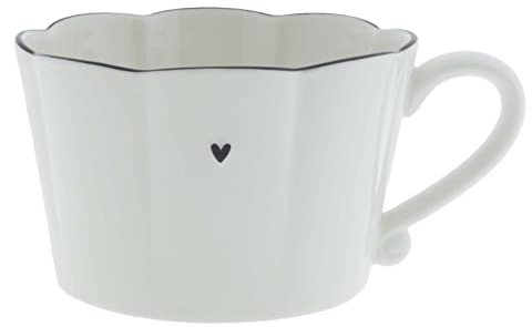 Bastion Collections Tasse, Becher Ruffle Heart gewellt mit schwarzem Herz