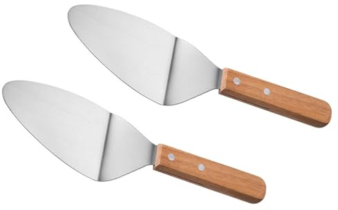 IWOWHERO Pizza Shovel 10.62 Inch Wooden Handle Baking Spatula for Pizza Cake and Steak Transfer Non-Slip Grip Oven Server for Home and Restaurant