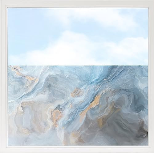 GRAZDesign Fensterfolie Blickdicht Sichtschutz, Sichtschutzfolie Fenster, Glastüren, Duschkabine, Milchglasfolie Bedruckt mit Motiv Marmor zarte Farben 100x57cm