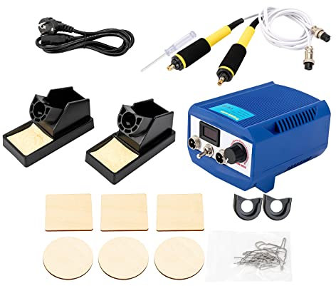 Pyrographie Maschine 60W LCD Holzbrenner-Set (200-700℃ Temperatur Einstellbare) mit 20 brennenden Spitzen für Holz Leder Kürbis