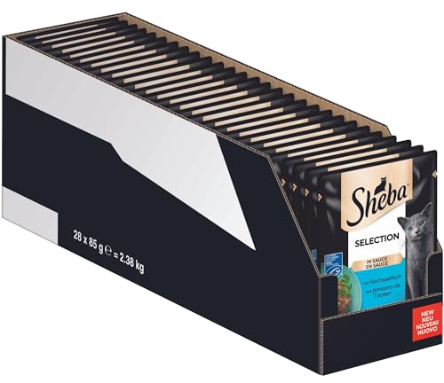 SHEBA® Portionsbeutel Selection in Sauce mit Hochseefisch MSC 28x85g