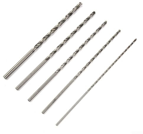 5 Stück lange Bohrer, extra lange HSS-Hochgeschwindigkeitsstahlbohrer-Set, 150 mm, Hochgeschwindigkeits-Spiralstahl-Bit, Bohrer für Edelstahl, Hartmetalle, Aluminium, Gusseisen, Kupfer