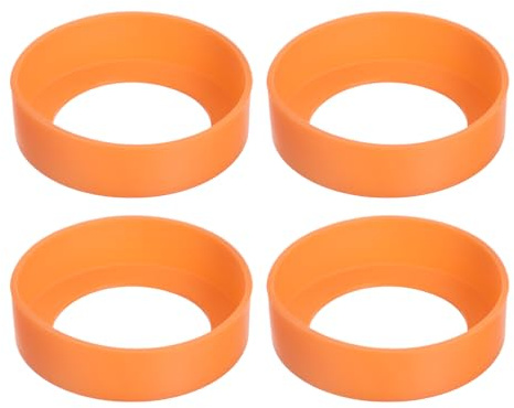 sourcing map Lot de 4 manchons de protection en silicone antidérapant pour bouteilles d'eau, tasses, gobelets - Orange (65 mm)