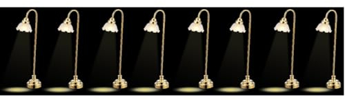 OSALADI 8stücke Mini Tischlampe Für Puppenhaus Batteriebetriebene Lampe Mit Floraler Dekoration Vergoldet Für Miniaturmöbel Und Puppenhaus Zubehör