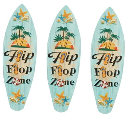 OUNONA 3stücke Surfbrett Dekoration Im Maritimen Stil Wohnaccessoire Für Zuhause Für Und Schreibtisch Holzschild Für Entspannte Und Frische