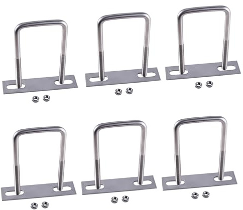 GIVIHGETI 6 Stück U Schrauben M6 35x60 mm U Bolzen U BüGel Quadratische M6 Mit Mutter Rahmengurte Bügelbolzen Unterlegscheibe für Rohr Durchmesser Befestigung Auto Abschleppen