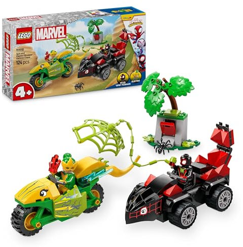LEGO Marvel Course-Poursuite Entre Spin et Electro en Dino-véhicules - Jouet de Construction avec Voiture de Super-héros pour Les Enfants dès 4 Ans - Spidey et Ses Amis extraordinaires 11198