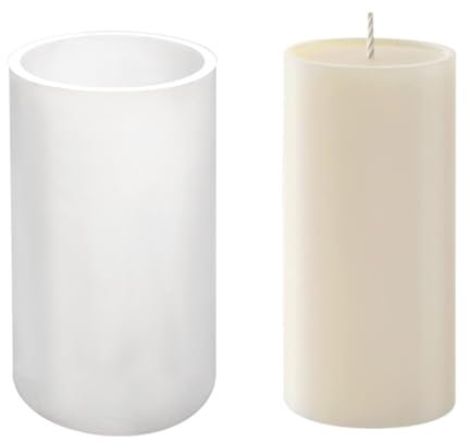 Große Zylinder-Silikonform für Kerzen, Stumpenkerzen, Zylinderharz, Gießform, Silikonform für Kerzen, Heimdekoration, 3D-Tierform, Kerzenherstellung, 16,9 x 9,5 cm