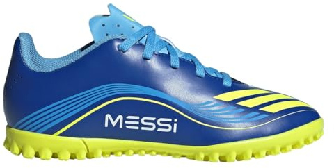 adidas Kids F50 Club Childrens Astro Turf Football Boots Blue/Yellow 1 UK Child