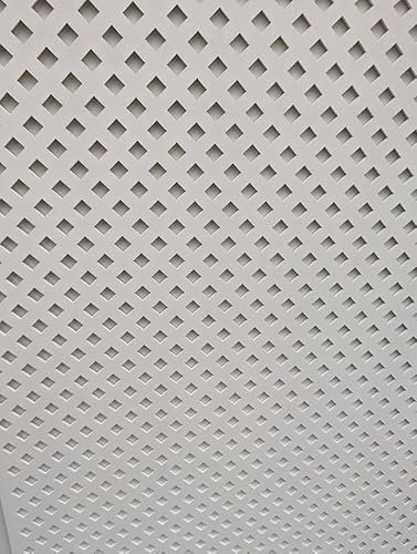 Wooden mesh Decorative Panel, Wall partition, Radiator Cover Grille, Cut-Outs, Kitchen Furniture, Laser Cut in 3mm Thick MDF (Size 1200mm x 620mm) Diamond Pattern D7 .Made in The UK. Primed White