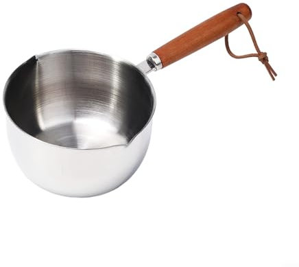 Casserole à lait antiadhésive, petite casserole à lait profonde en acier inoxydable avec double bec verseur, mini casserole à lait pour chauffer le lait, faire du sirop (500 ml)