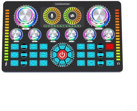 Carte son sans fil pour Q7 Live Sound Card BT Mixer pour streaming podcasts et karaoké pour la gestion audio pour différents modèles de microphones
