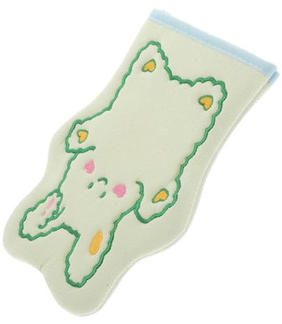 HEMOTON Hasenform Badehandschuh Für Junge Mädchen Cartoon Peelinghandschuh Reinigungshandschuh Mit Häkelapplikation Sanfter Waschhandschuh Für Kinderbad