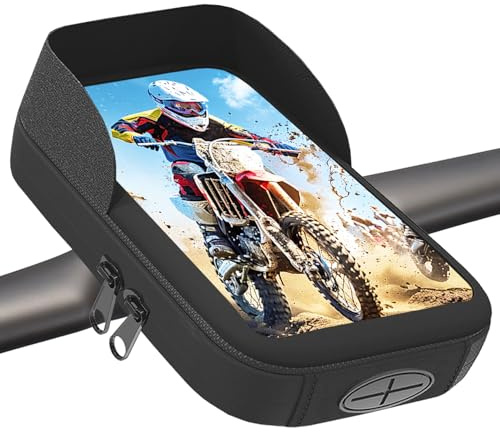 Didarenba Soporte Móvil Moto Bicicleta Impermeable Funda Compatible con Smartphones de hasta 7.5 Negro Gris