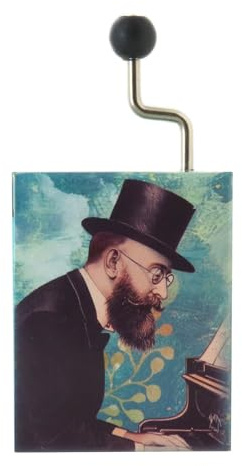 Lutèce Créations Carillon/Scatola Musicale a manovella di Cartone Illustrato e Traforato con meccanismo Musicale di 18 Note - Gymnopédie n°1 (Erik Satie)