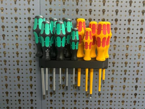 Doppel Schraubendreher Halterung für Lochwand passend für Küpper Lochwand und Eurolochung 45 mm Eurolochwand - Alle Lochwände - Systemhalter - Lochwand Zubehör - Werkzeugwand (1x Schraubendreher)