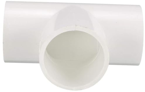 TA-VIGOR Lot de 2 raccords de tuyau en PVC de 40 mm, raccords de raccord en T à 3 voies, adaptateur de tuyau d'eau de jardin pour connexions de plomberie et de système d'irrigation, blanc