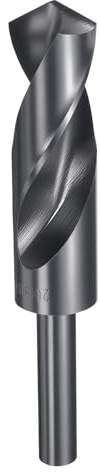 sourcing map 26mm Drill Bit 1/2 Reduced Shank Round 4341 HSS | High Speed Steel Nitriding Black 118° Standard Point for Plastic Wood Copper Aluminum Iron Medium Soft Metal