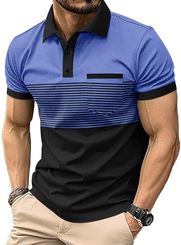 Men's Polo Shirt Short Sleeve Golf Athletic Casual Business Office Top Tee Multi Colors (UK, Alpha, XL, Regular, Regular, #12)