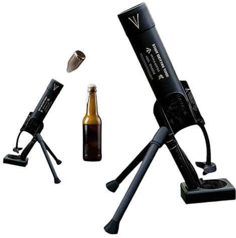 Décapsuleur de Mortier de Bière, 51 Mm, Décapsuleur de Bière Amusant, Mains Libres, épargnant,Lanceur de Bouchons Tactiques pour la Maison, les FêTes, les Bars, le Bureau, la Décoration (D)