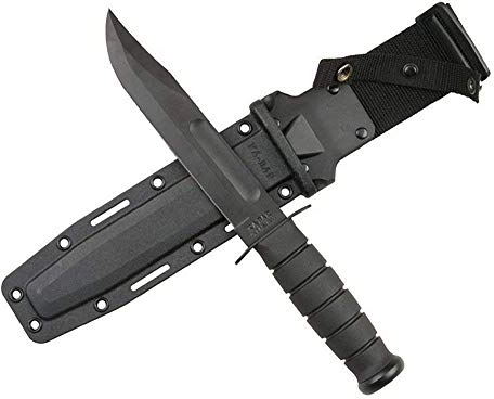 Black Fighting/Utility Knife, Kydex Sheath, 7 in., Plain