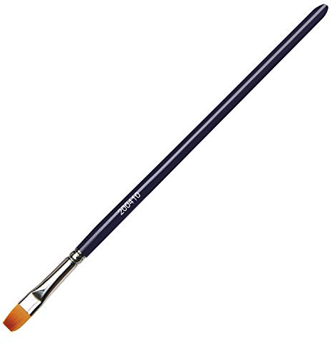 KREUL 200410 - Solo Goya Künstlerpinsel Goldhair Synthetics, hochwertiger und universell einsetzbarer Pinsel, Besatz aus goldenen Synthetikfasern, Basispinsel für Öl- und Acrylmalerei, Flach, Größe 10