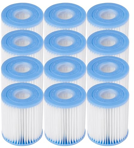 Intex FBA_B3706 Ersatz 29007E Schwimmbadfilter Kartusche H-12 Pack, weiß