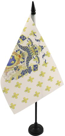 AZ FLAG bordsflagga Frankrike Grand Armes 21 x 14 cm - liten kunglig kontorsflagga liljblomma 14 x 21 cm