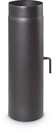 Prolunga per tubo della stufa con valvola a farfalla, 500 mm, Ø 120 mm, grigio ghisa, cuciture lucidate e levigate