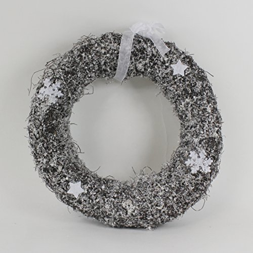 Kranz aus Reben mit Sternen, gekalkt, 35 cm
