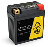 MAXTOOLS MR-C22S Batteria 12 V LifePO4 Leggera, per Moto, Quad e ATV, con Cassa Rinforzata e Indicazione Stato di Carica, Destra, 140 cca
