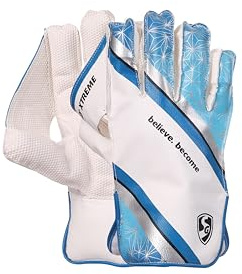 SG RSD Xtreme Wicket Keeping Gloves | Color May Vary | Men’s Size | Leather | Men | Ultra Soft Leather | High Flexibility | PP Sheet for Grip | Heavy Duty Palm Protection | Professional Quality