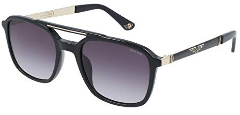 Police Unisex SPLA53 Sunglasses, Schwarz (Shiny Black), 53