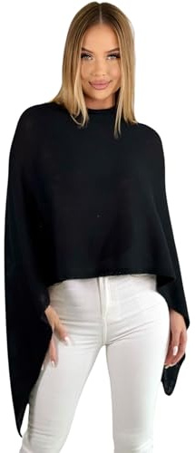 Mississhop Poncho aus Mischgewebe für Damen Cape Überwurf One Size