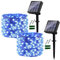 Ligarko [Lot de 2] Guirlande Lumineuse Solaire Exterieur, 120LED 12M / 40Ft Guirlande Guinguette Étanche 8 Modes Décoration Lumière pour Jardin, Cour, Terrasse, Maison, Noël, Mariage, Fête (Bleu)