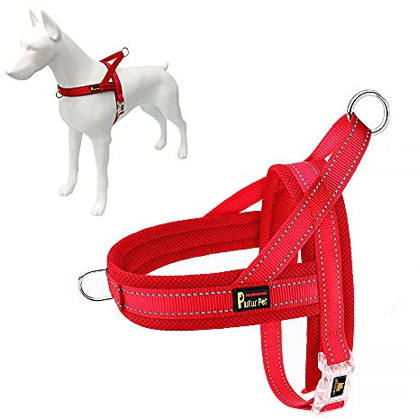 Plutus Pet No Pull Dog Harness with Breathable Mesh Padded, Adjustable Reflective Escape Proof Dog Harness, Quick Fit Dog Vest Harness for Small Medium Large Dogs(L, Red)
